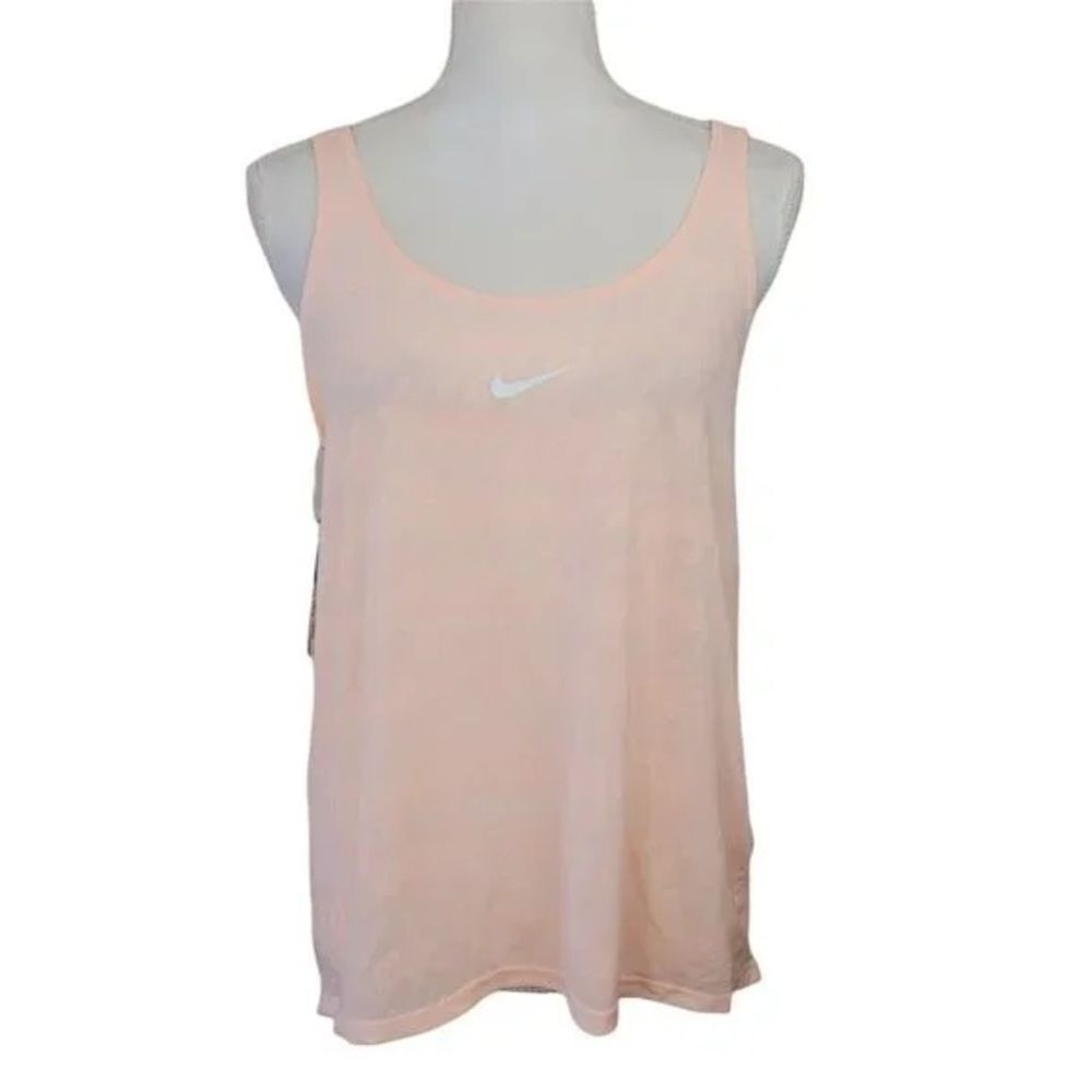 Nike Tank Elastika Split Back Training Lt Peach Gray-small​